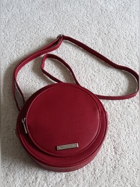 Red Round Crossbody Shoulder Bag - Women's Fashion